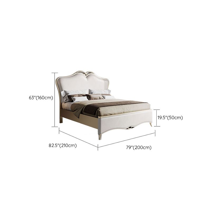 Modern Upholstered Headboard Standard Bed Adjustable Height with Legs