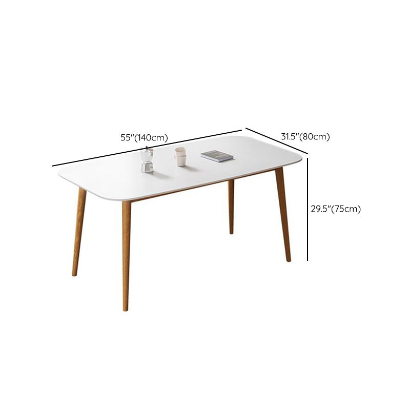 Modern Rectangle Table Sintered Stone Table with Wood Legs for Home