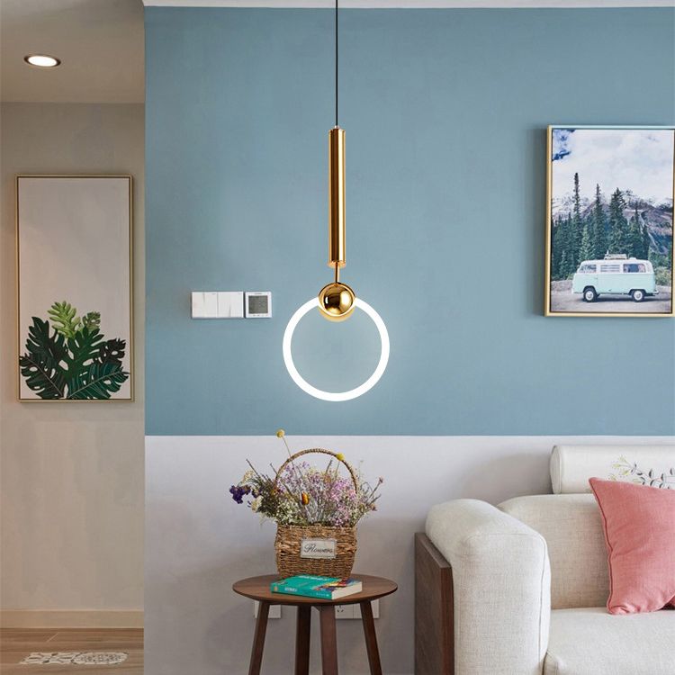 1 Light Ring Pendant Lighting Modern simplicity Glass Pendant Ceiling Lights for Restaurant