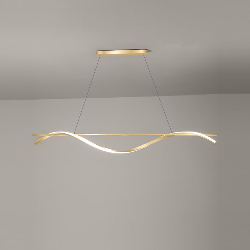 LED Strip Shape Pendant Light Dining Room Kitchen Modern Chandelier Light