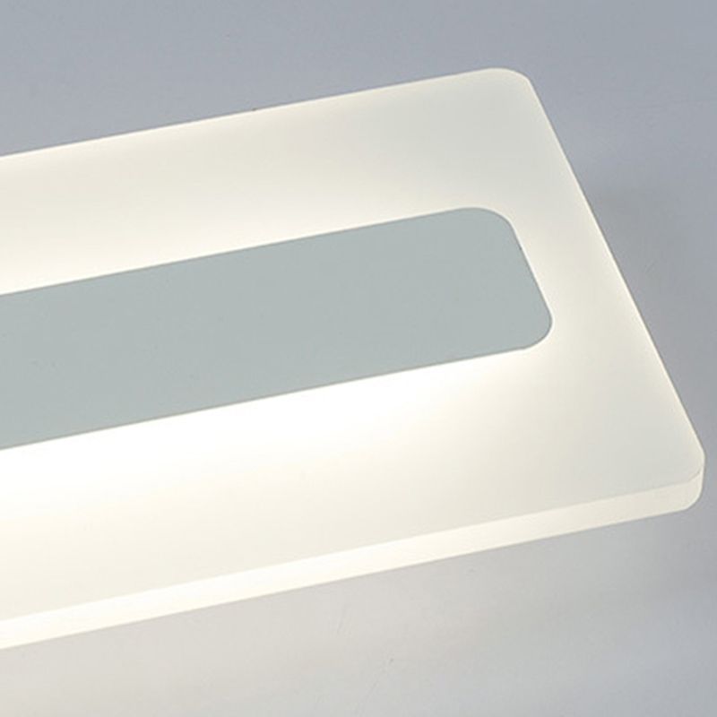 Plafonnier encastré linéaire en métal, plafonnier moderne à 1 lumière, blanc