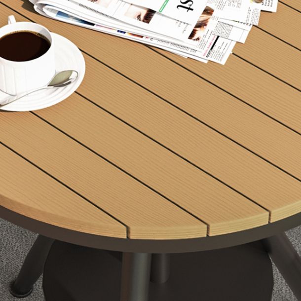 Modern Round Dining Table Metal Pedestal Casual Adjustable Height Dining Table