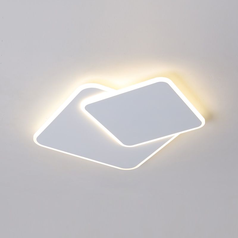 Plafonnier LED carré en métal, style nordique, éclairage d'intérieur, luminaire décoratif de plafond, idéal pour une chambre à coucher