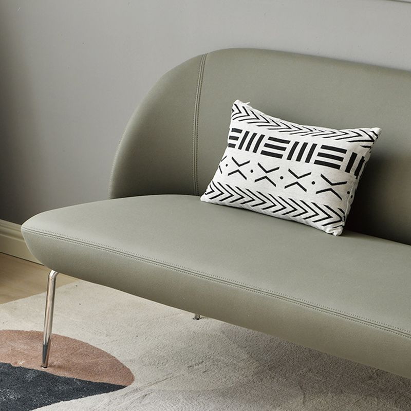 Modern 2/3-seater Settee Faux Leather Stain Resistant Sofa with Metal Legs