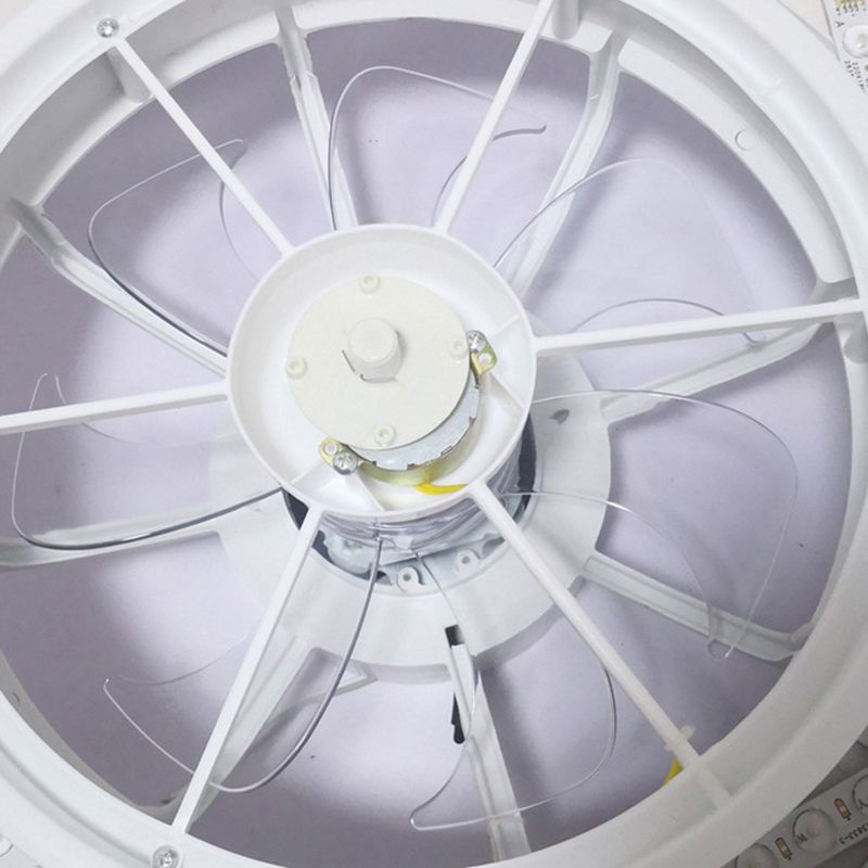 Modern Concise LED Ceiling Fan Light Lacquered Iron Circular Macaron Ceiling Fans with Acrylic Shade