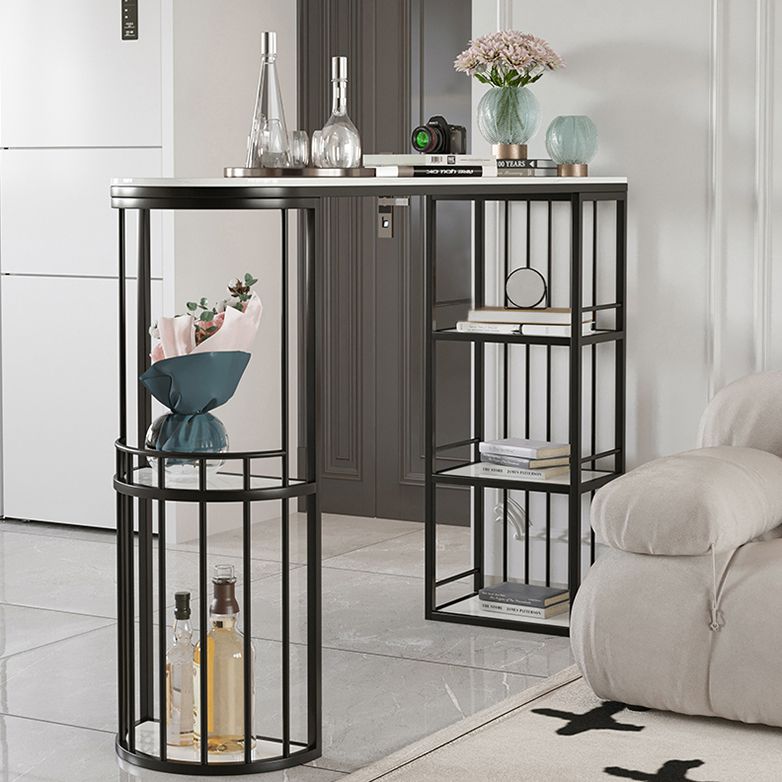 Modern Style Bar Table Set 1/3 Pcs White Granite Bar Table Set