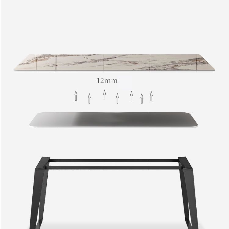 Modern 1/4/5/7 Pieces Dinette Set with Sintered Stone Top Rectangle Dining Table Set
