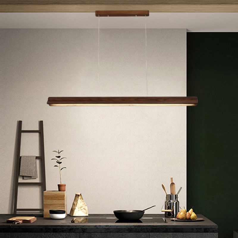 Contemporary Island Pendants Wooden Shade Island Lighting Ideas for Kitchen