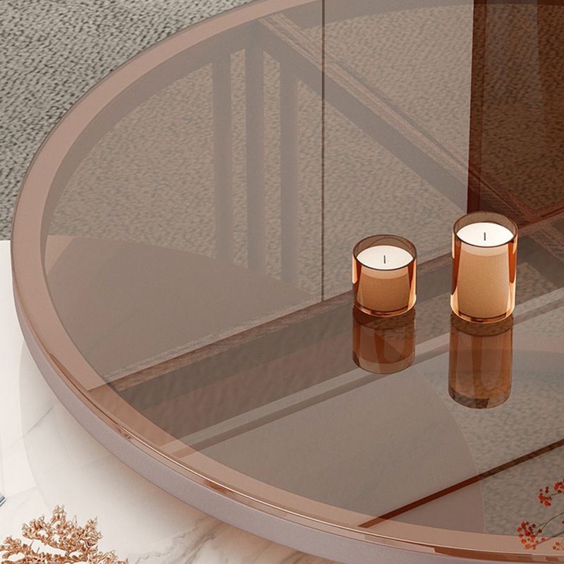 Frame Round Glam Coffee Table Slate Nesting Coffee Table Set