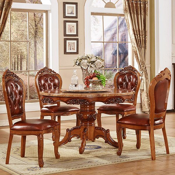 51.18'' Vitoria Round Shape Table Kitchen Dining Table with Pedestal Base