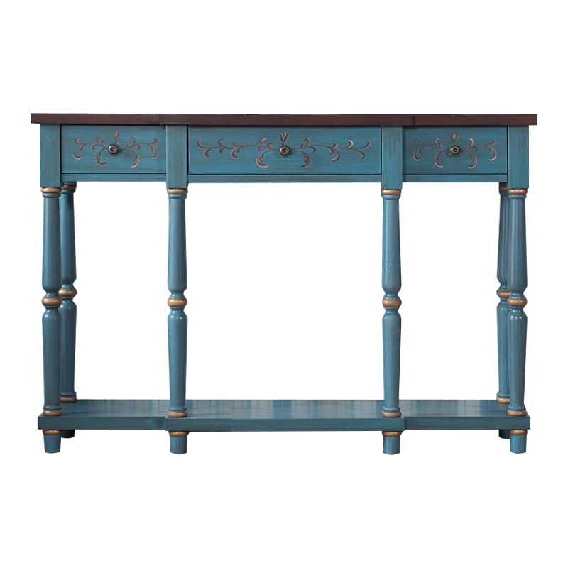 French Country Wood End Table Rectangle Console Sofa Table for Hall