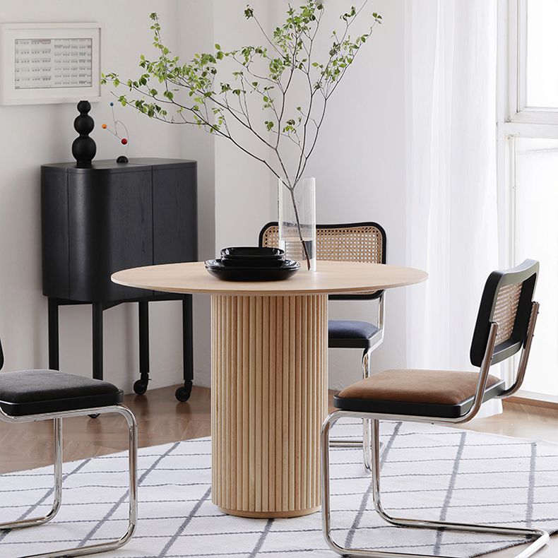 Mesa de comedor moderna de color de madera con madera sólida de pino
