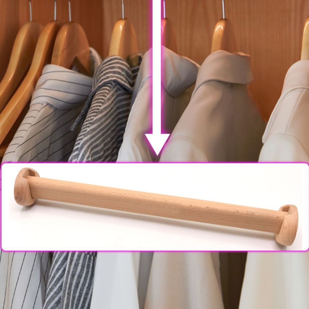 Freestanding Solid Wood Wardrobe Modern Wardrobe with Legs in Natural