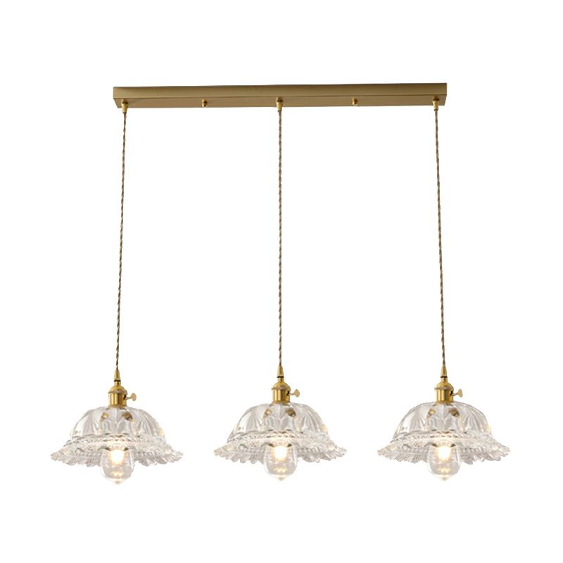 Pendre en verre en cuivre Fleur Fleur Pendre moderne pour salle à manger