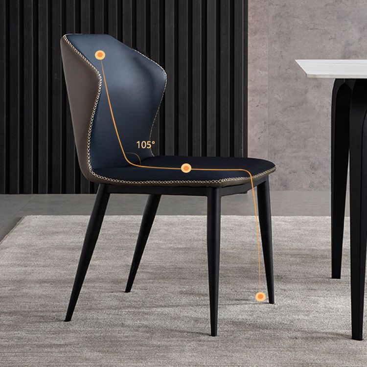 Modern Dining Chairs Faux Leather Side Chairs without Armrest for Dining Room