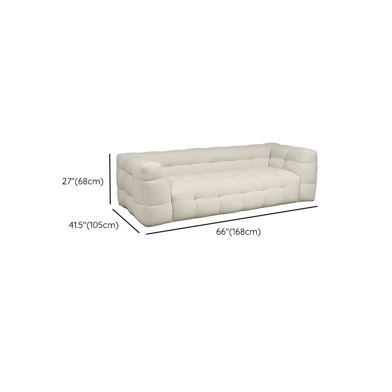 Biscuit Back Sofa Tuxedo Arm Seating in Beige for Living Room