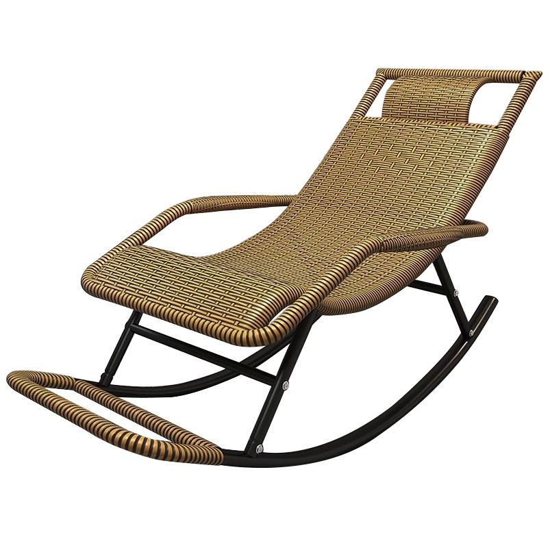 Traditional Indoor Recliner Chair Wicker Rocking Chair  Woven Rattan