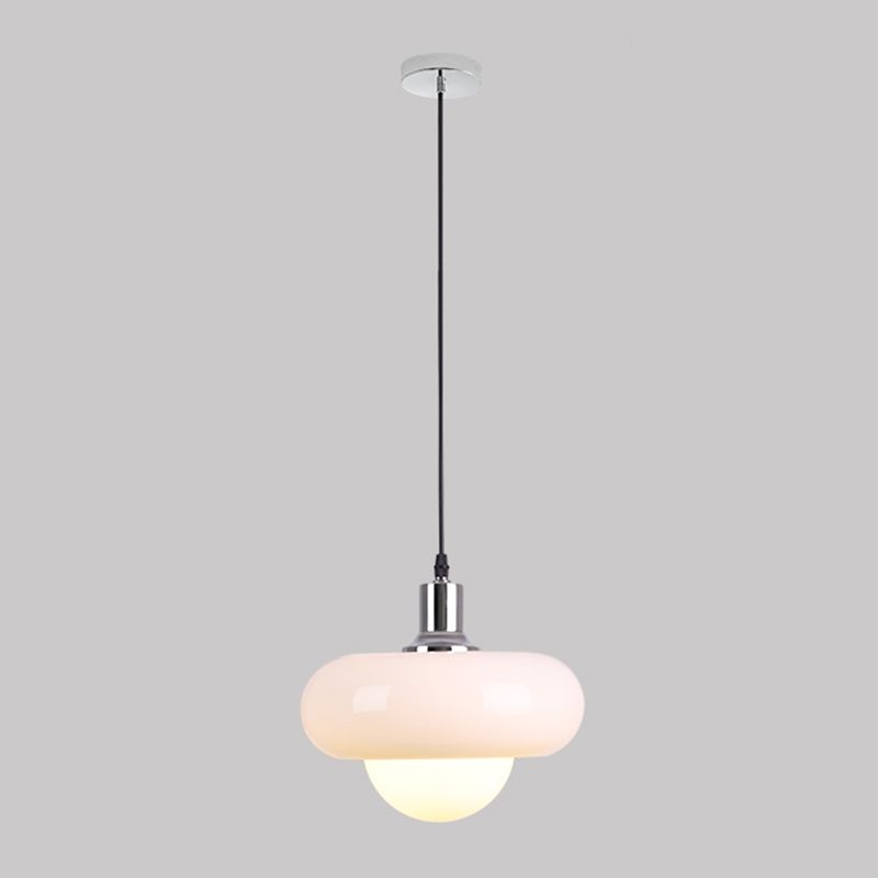 Nordic moderne 1-Light Pendant Light Drum Glass Prending Pendant Pendant Light for Bedroom