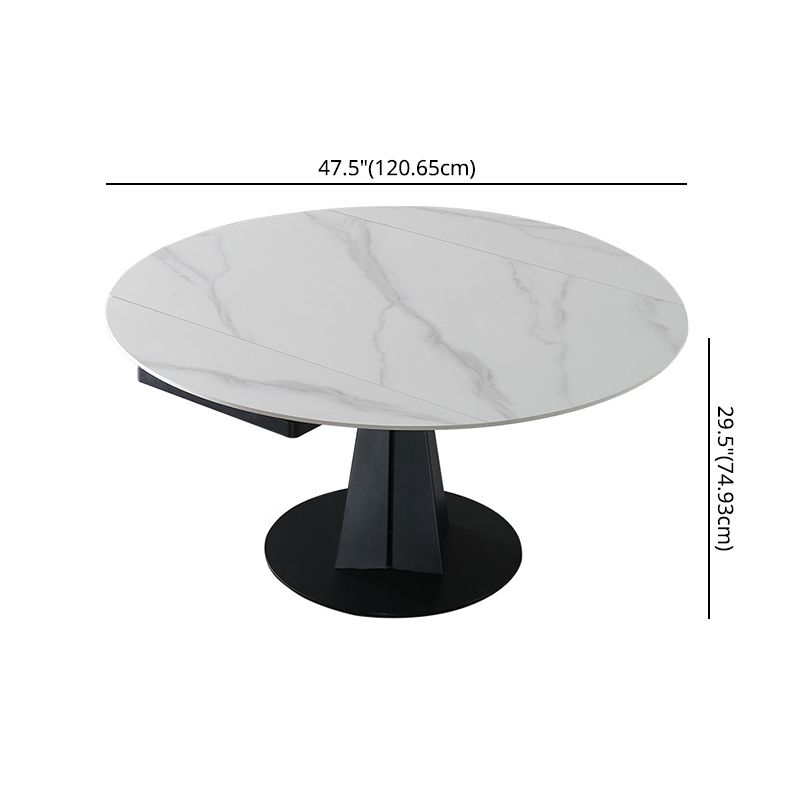 Modern Kitchen Dining Room Set with Sintered Stone Top and Black Base Dining Furniture