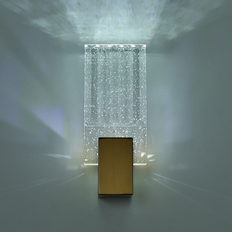 Bobble Crystal Rectangular LED SCONCE Postmodern Brass Wall Lighting per camera da letto