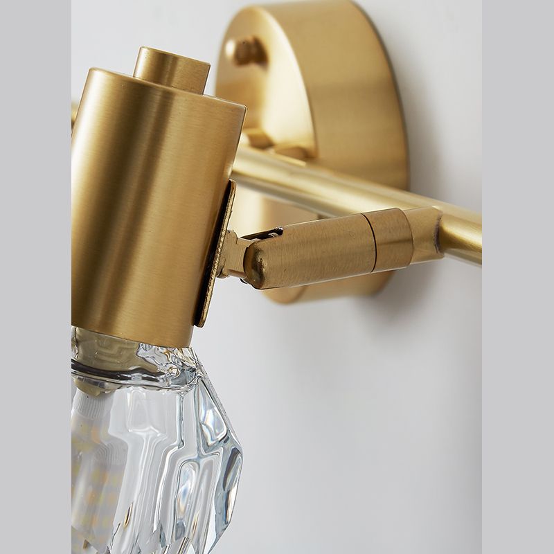 Modern Style Bulb Shaped Wall Lighting Fixture Bathroom Wall Mounted Light in Gold