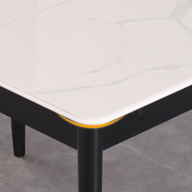 Modern Rectangle Dining Table Sintered Stone Dining Table with 4 Legs,47.2"L x 29.5"W x 29.5"H