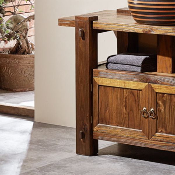 Modern Wood Bathroom Vanity Freestanding Bathroom Sink Vanity with Mirror