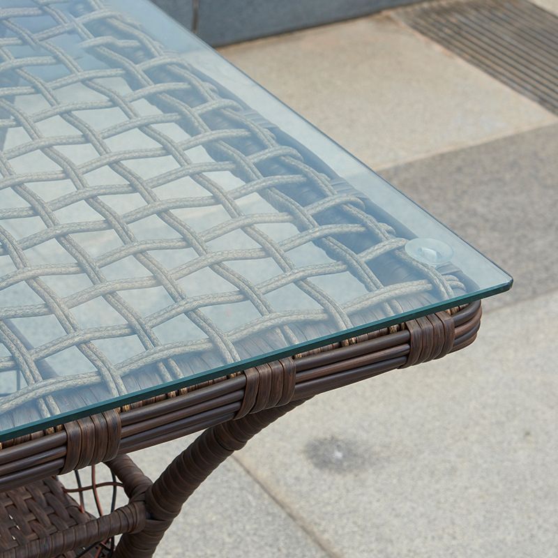 Modern 1/3 Pieces Dining Metal Set Glass Dining Table Set for Outdoor