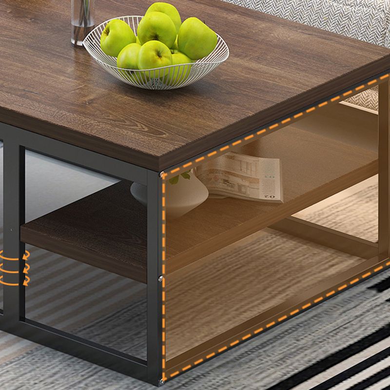 Frame Base Rectangular Modern Style Wood Table Metal Bottom Frame Coffee Table