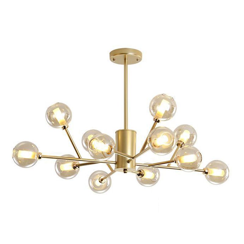 Modern Iron Geometry Hanging Lamp American Style Chandelier Light for Bedroom