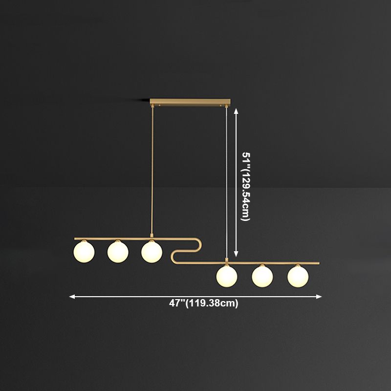 Runde Esszimmer Island Beleuchtung Fixture Glas modernes hängendes Licht in Gold