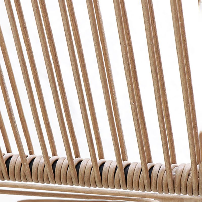 Tropical Patio Dining Armchair Rattan With Arm Removable Cushion Outdoor Bistro Chairs