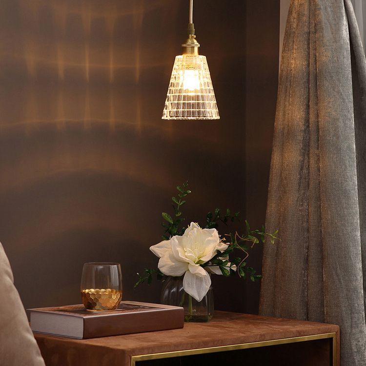 Glasfass Schatten Hanges Lichter moderner Stil 1 Kopfhängehalterung für Schlafzimmer