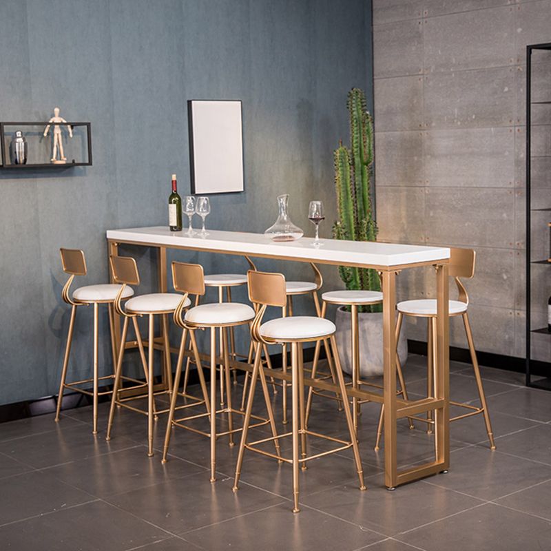 Stone Bar Dining Table Glam Style Bar Table for Milk Tea Shop Cafe