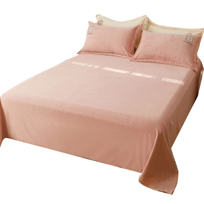 Elegant Bed Sheet Set Cotton Solid Color Fitted Sheet for Bedroom
