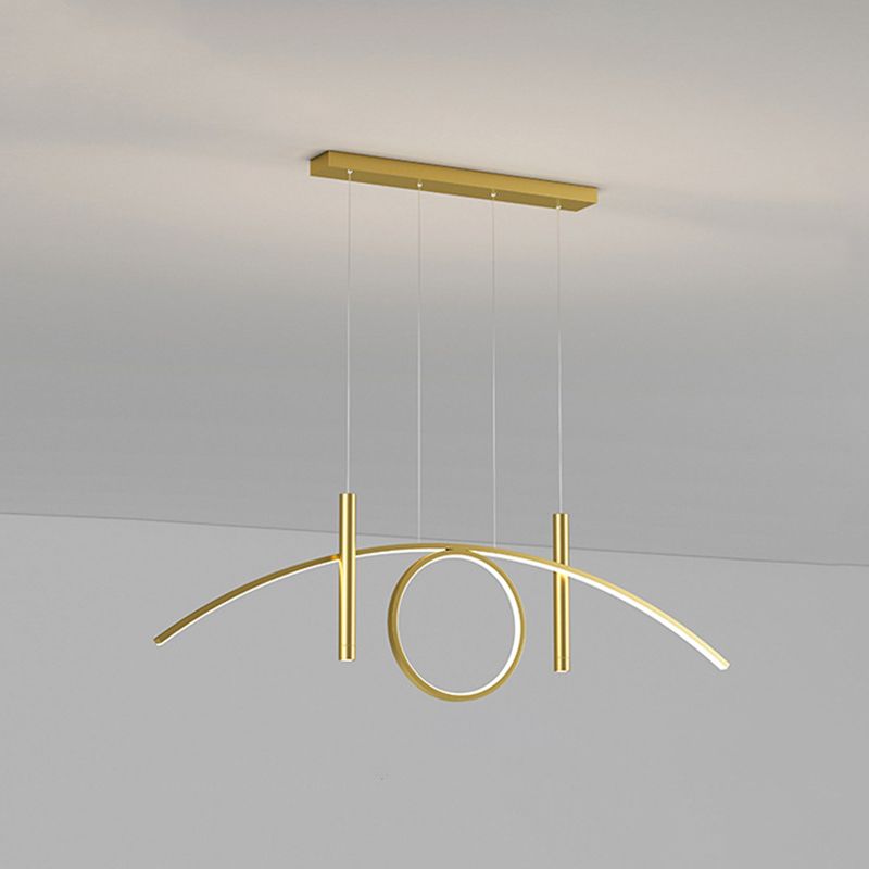 Acryl lineair LED -eilandlicht in modern beknopte stijl smeedijzeren hanglamp voor eetkamer