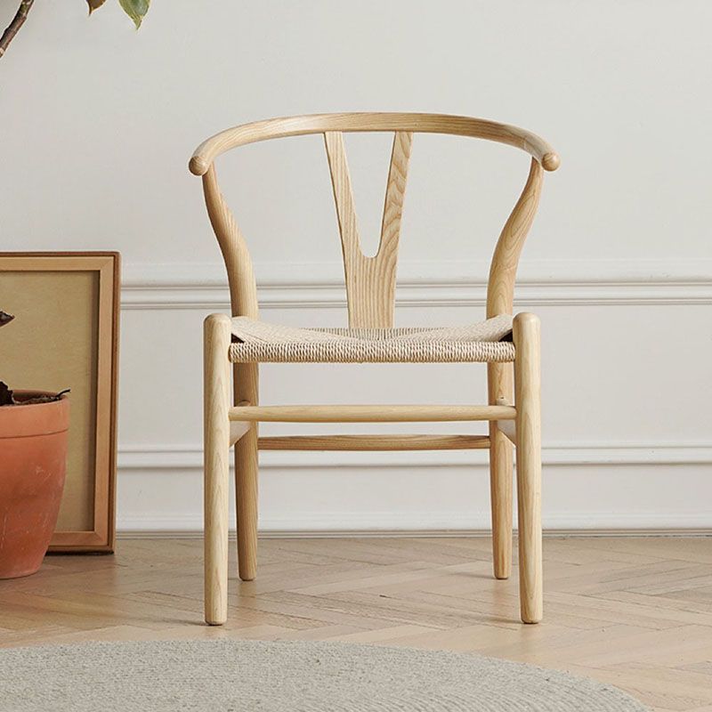 Chaise de salle à manger en bois contemporaine, chaise de salle à manger simple en os de fourchette pour Restaurant