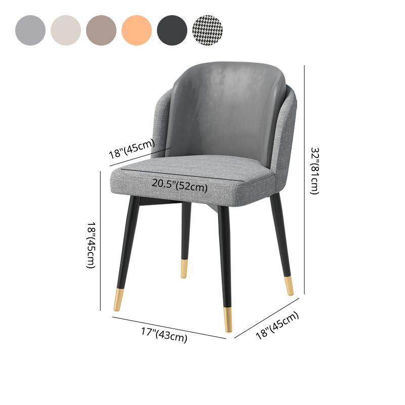Silla de comedor de metal Glam, silla tapizada de comedor de tela para uso en restaurantes