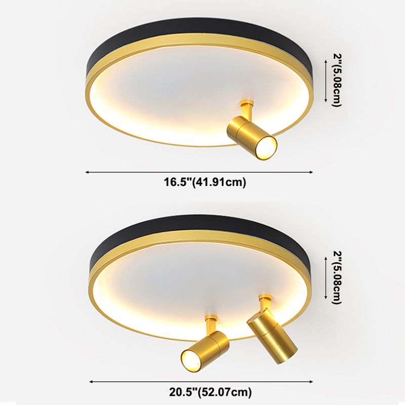 Circulaire d'or contemporaine Flush Ceiling Spotlight Iron LED Track Light Fixture for Living Room
