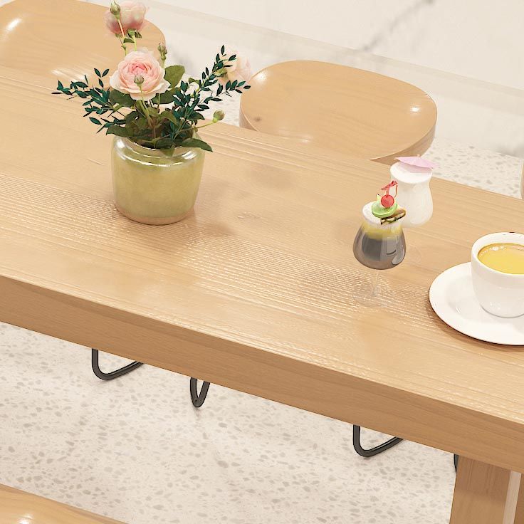 Rectangular Bar Table Set 1/6/11 Pcs Solid Wood Bar Table and Stools