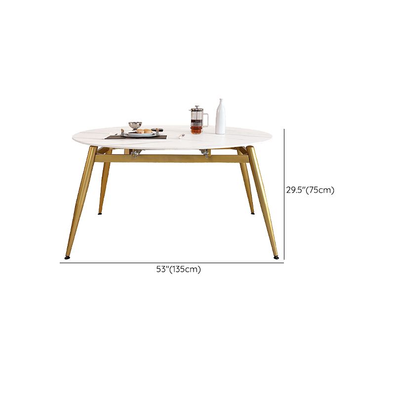 Glam 4 Legs Dining Room Table Sintered Stone Table for Kitchen