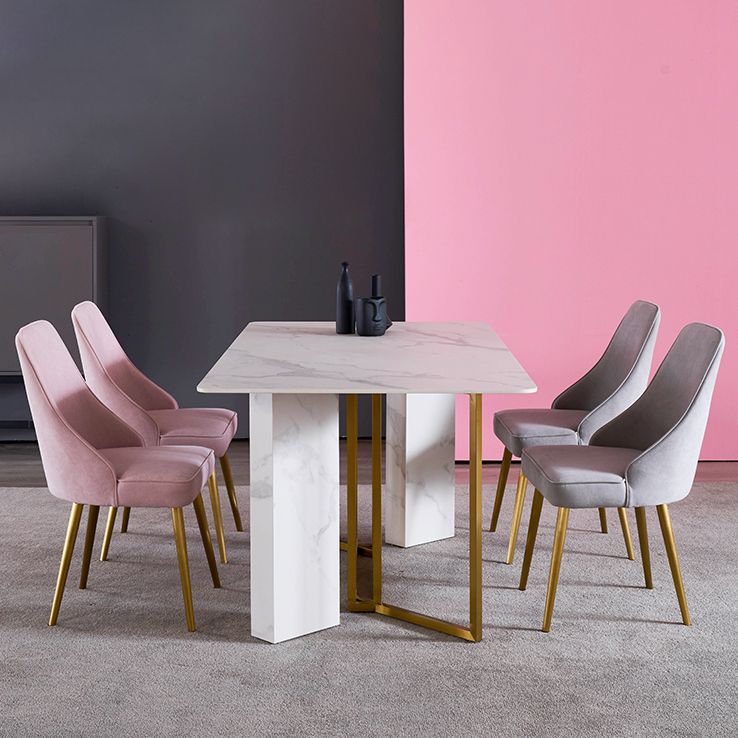 Muebles de piedra de mesa de comedor de rectángulo de lujo tradicional para el comedor