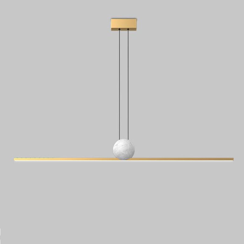 Simple Shape Modern Pendant Lighting Fixtures Metal 1 Light Island Light Fixture for Dining Room