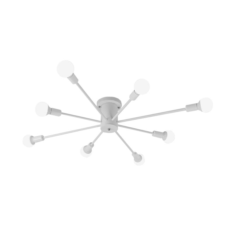 Iluminación semimontada Sputnik de 6/8/10 cabezales, accesorio montado en el techo de Metal contemporáneo, negro/blanco/dorado, para dormitorio