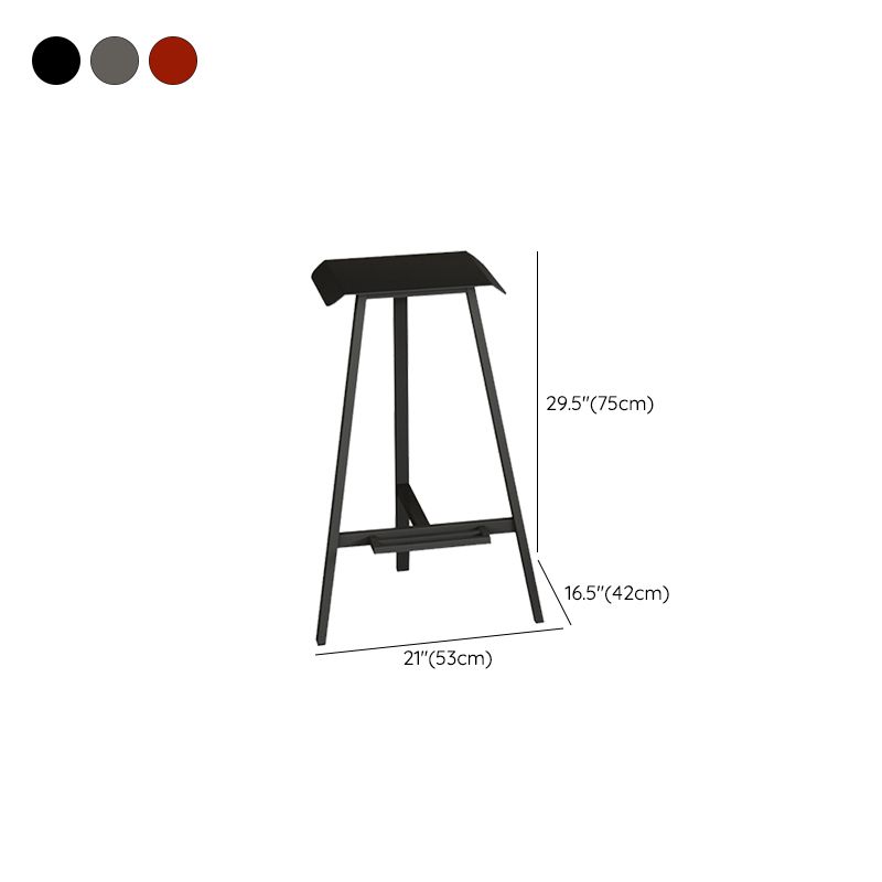 Industrial Armless Backless Counter Stool Iron Bar Stool with Pedal for Bar