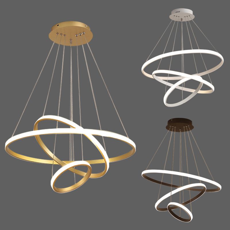 Modern Simplicity Orbit Pendant Chandelier Acrylic Hanging Light Fixture for Living Room