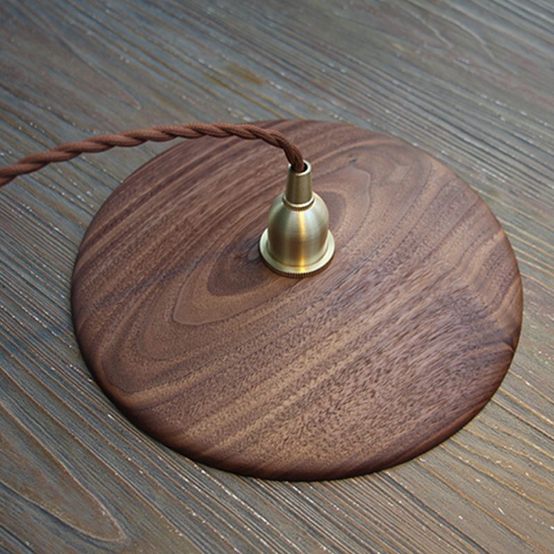 1 Light Pendant Light Modern Style Minimalism Wood Hanging Light for Dinning Room