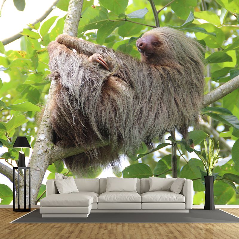 Customized Contemporary Sloth Mural Mildew Resistant for Sitting Room Bedroom