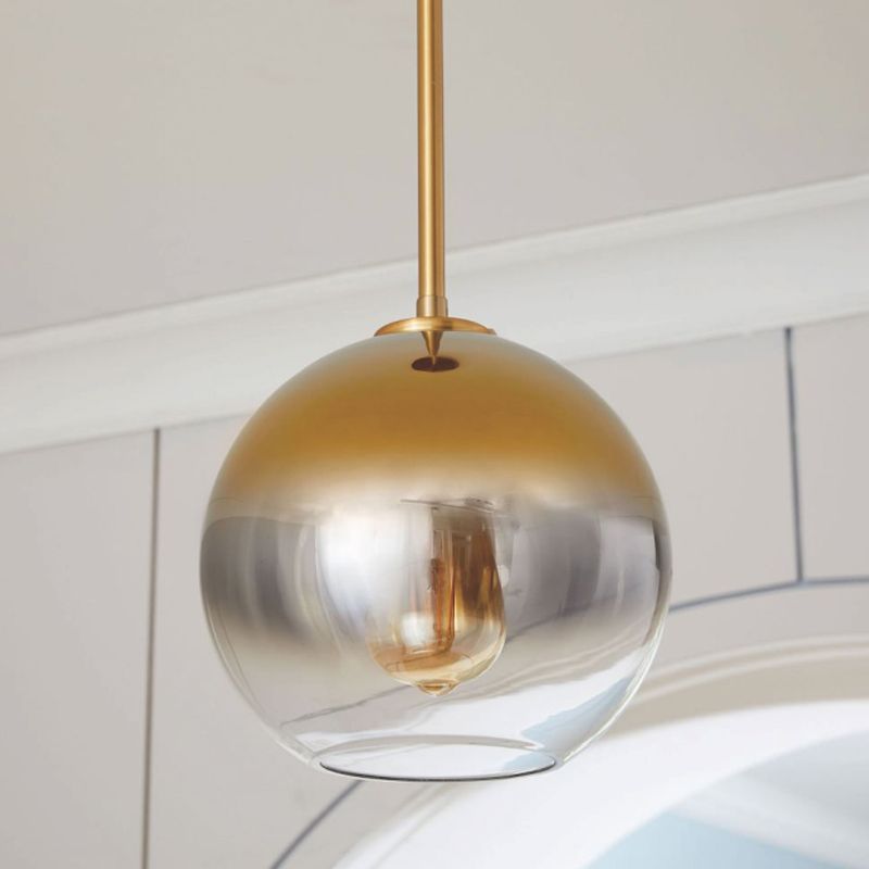 Glass Globe Pendant Light in Modern Artistic Style Electroplate Iron Hanging Lamp