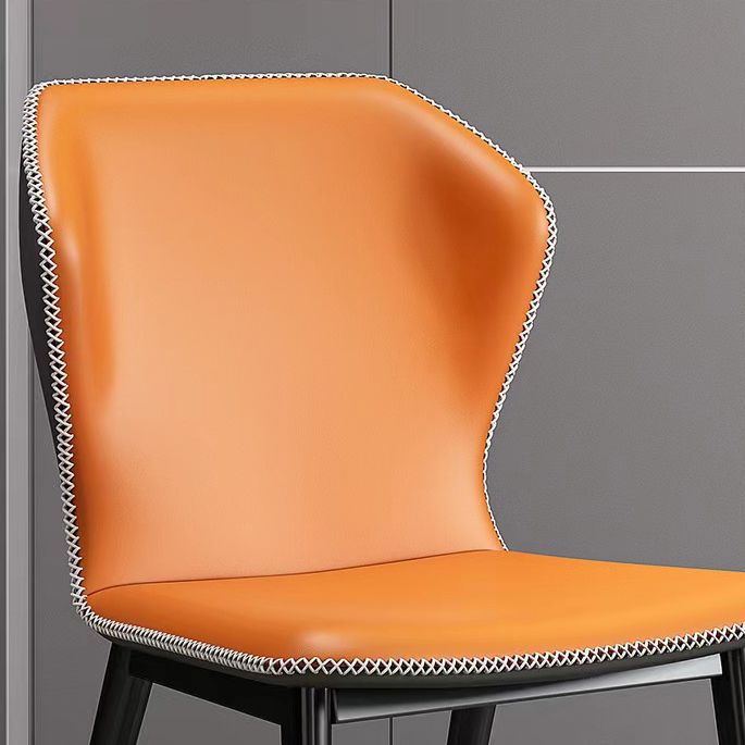 Dining Room Faux Leather Chair Kitchen Wingback Armless Chair